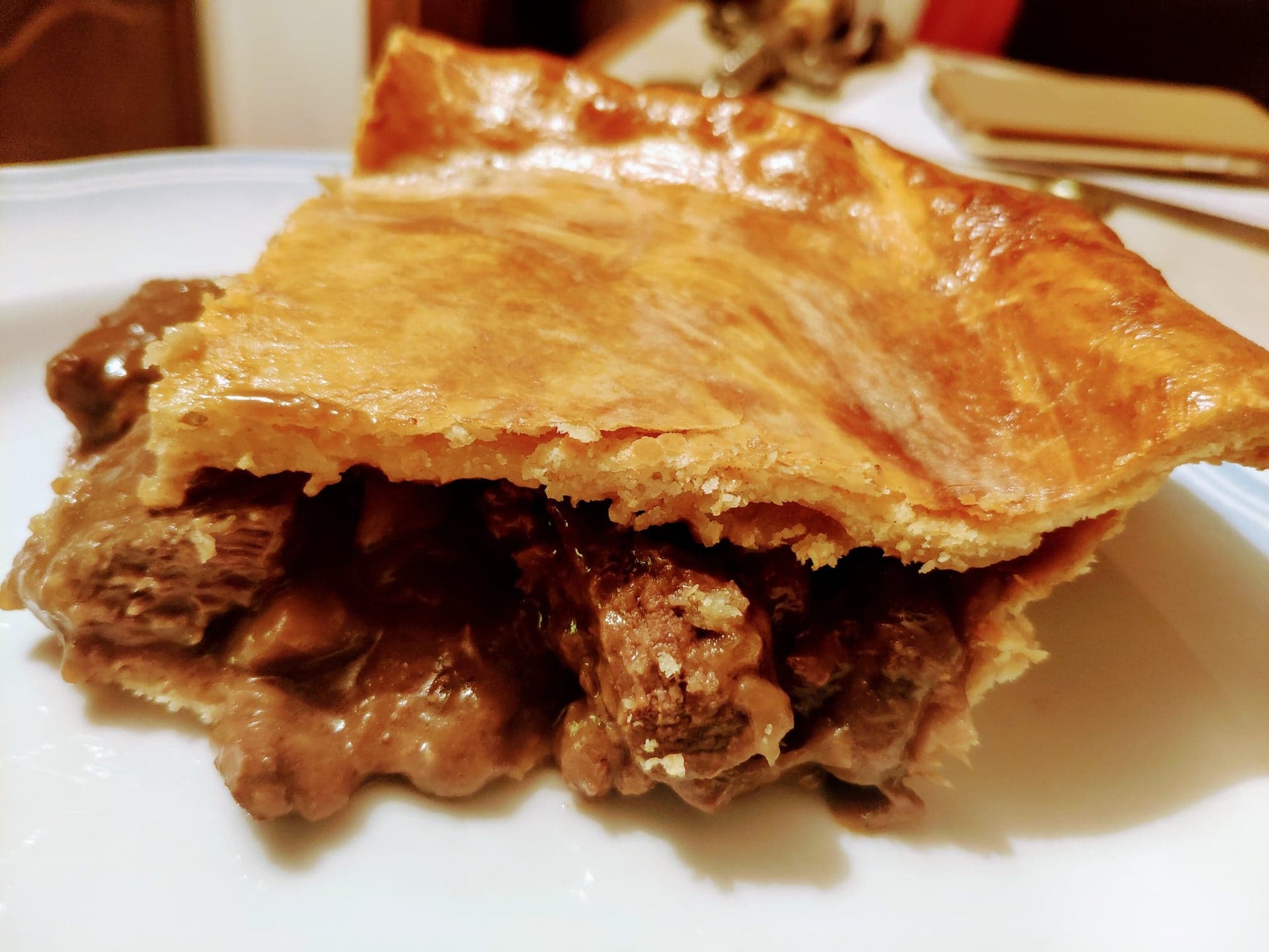 Beef and Ale Pie, with Wild Card blackberry stout