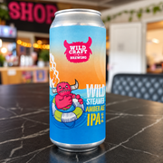 Wild Steamer can photographed in the Wildcraft Brewery taproom