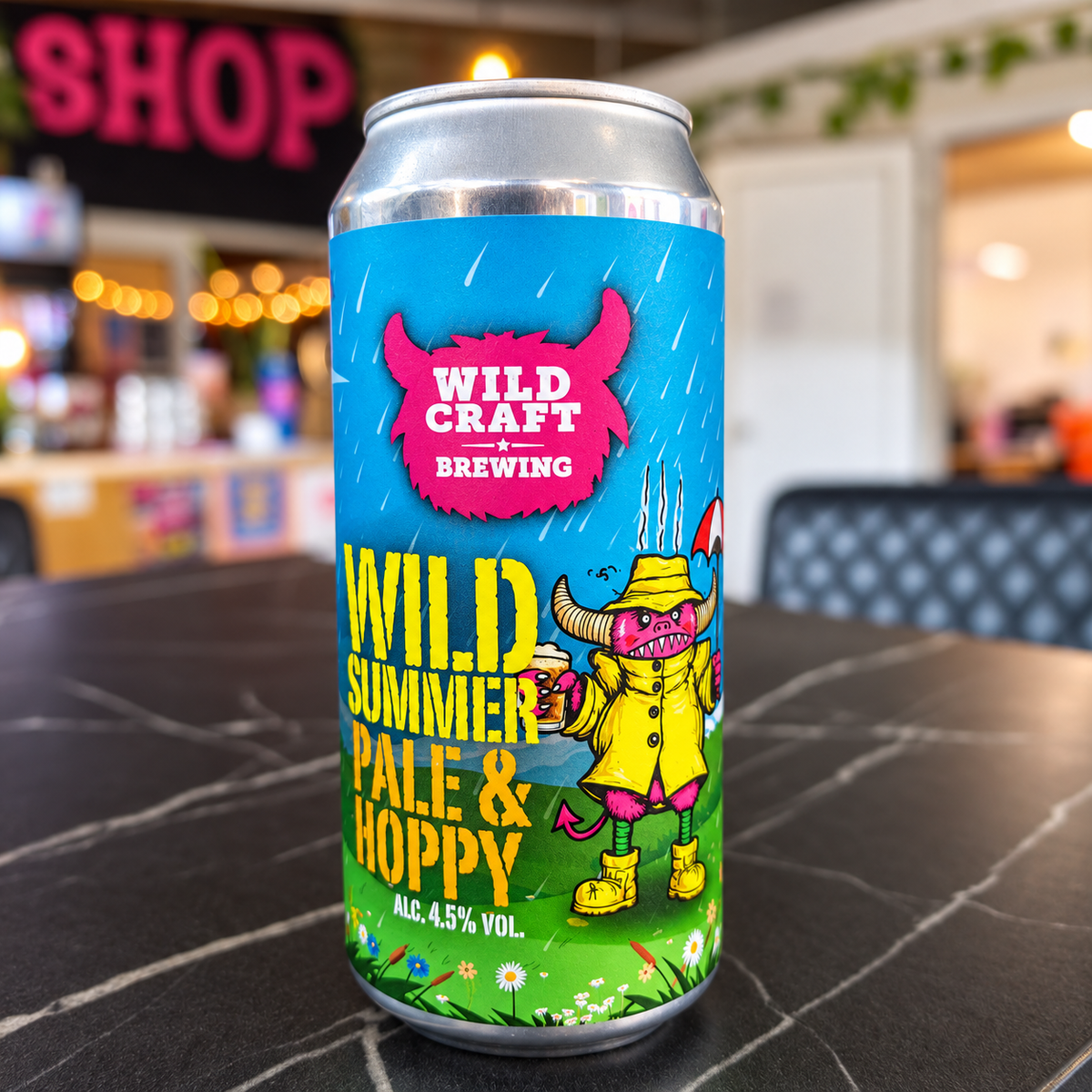 Wild Summer can photographed in the Wildcraft Brewery taproom