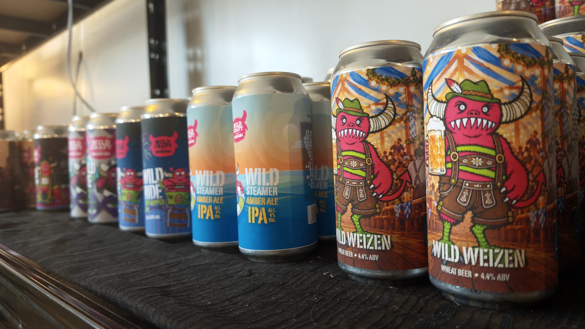 A selection of Wildcraft beer cans